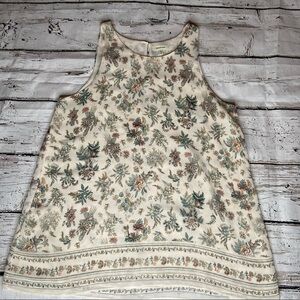 Max Studio Floral Print Sleeveless Top Size L